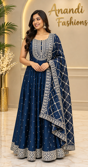 Women’s Party Wear Long Dress with dupatta