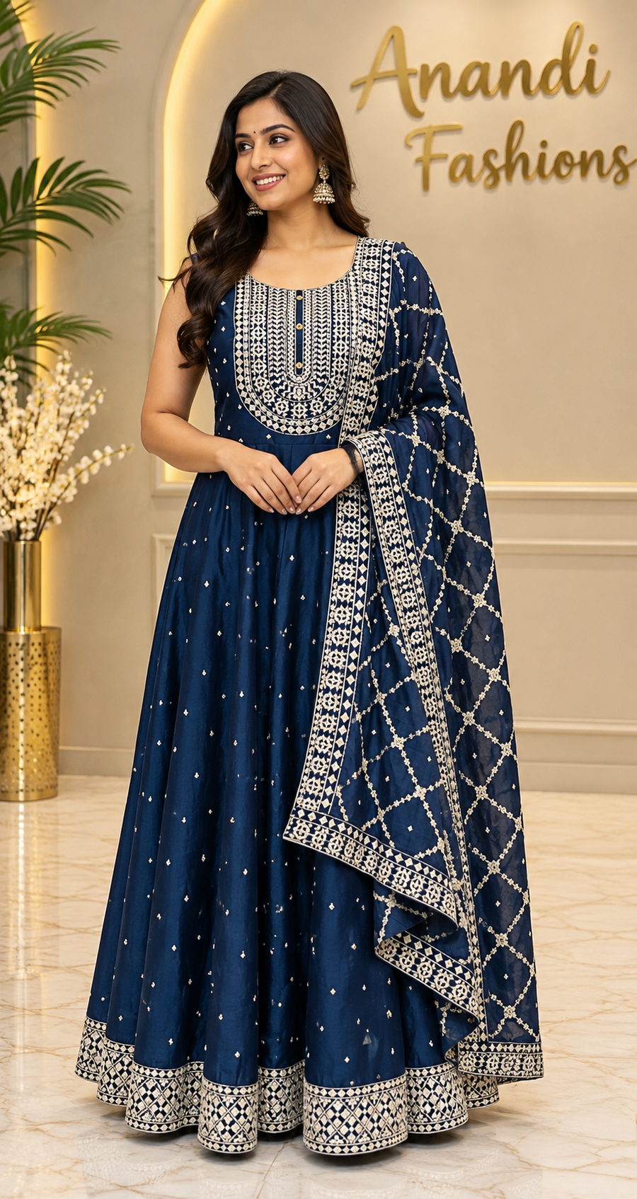Women’s Party Wear Long Dress with dupatta