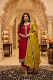 Women’s Plus Size Red Kurti Set