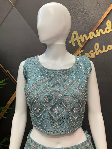 Net Lehenga Set with Heavy Embroidery - Party & Wedding Wear