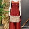 Sleeveless Tissue Sharara Set Size 40 - Designer Party Wear