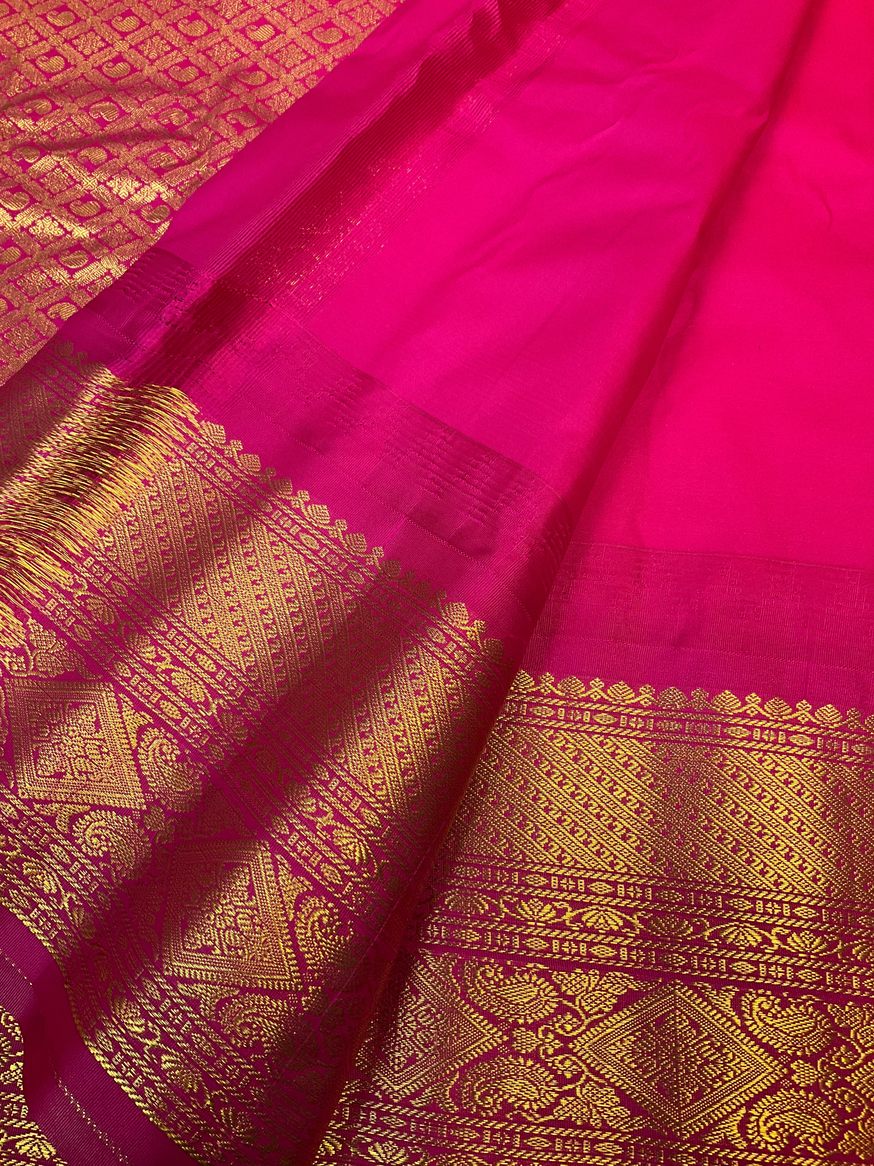 Yellow Semi Gadwal Saree
