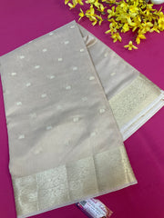 Women’s Beige color Benarasi Cotton Silk Saree