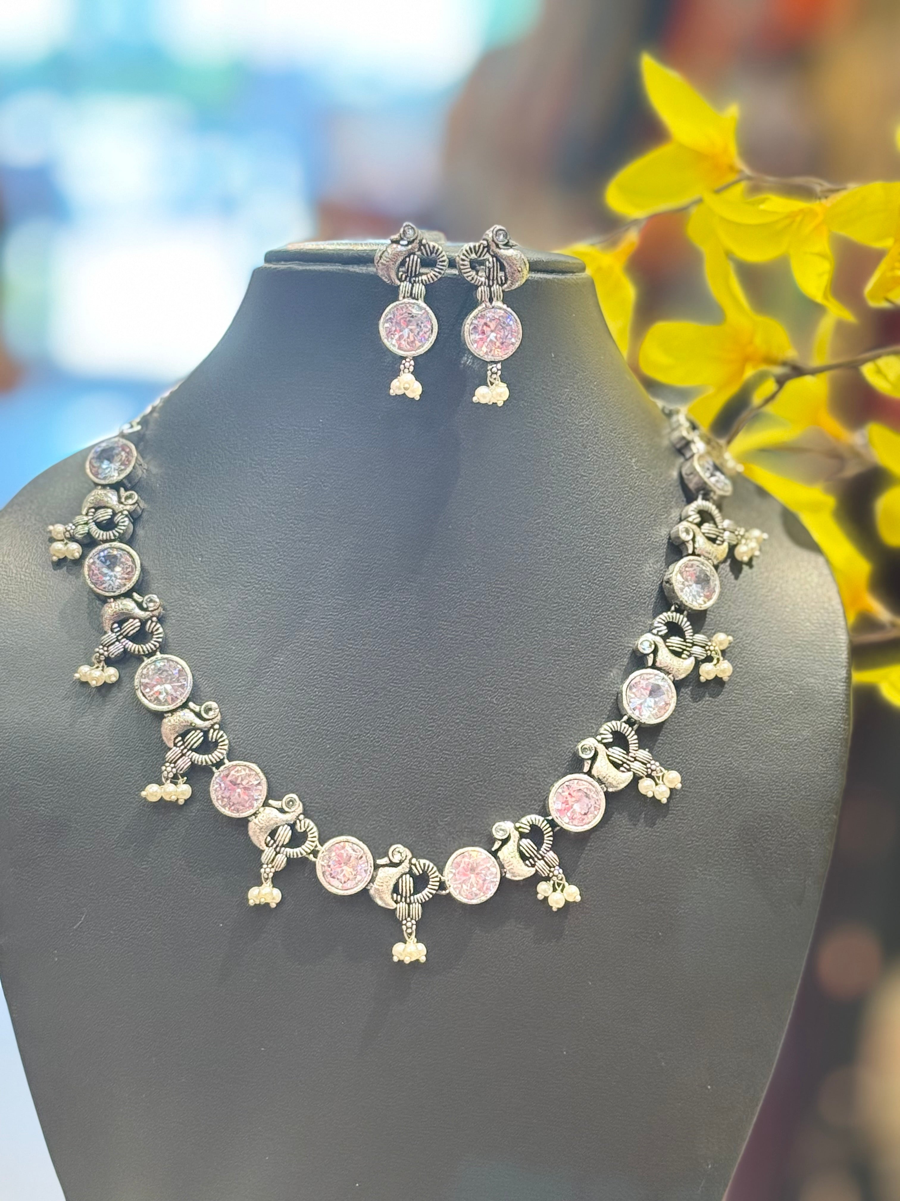 Peacock Design German Silver Necklace sets