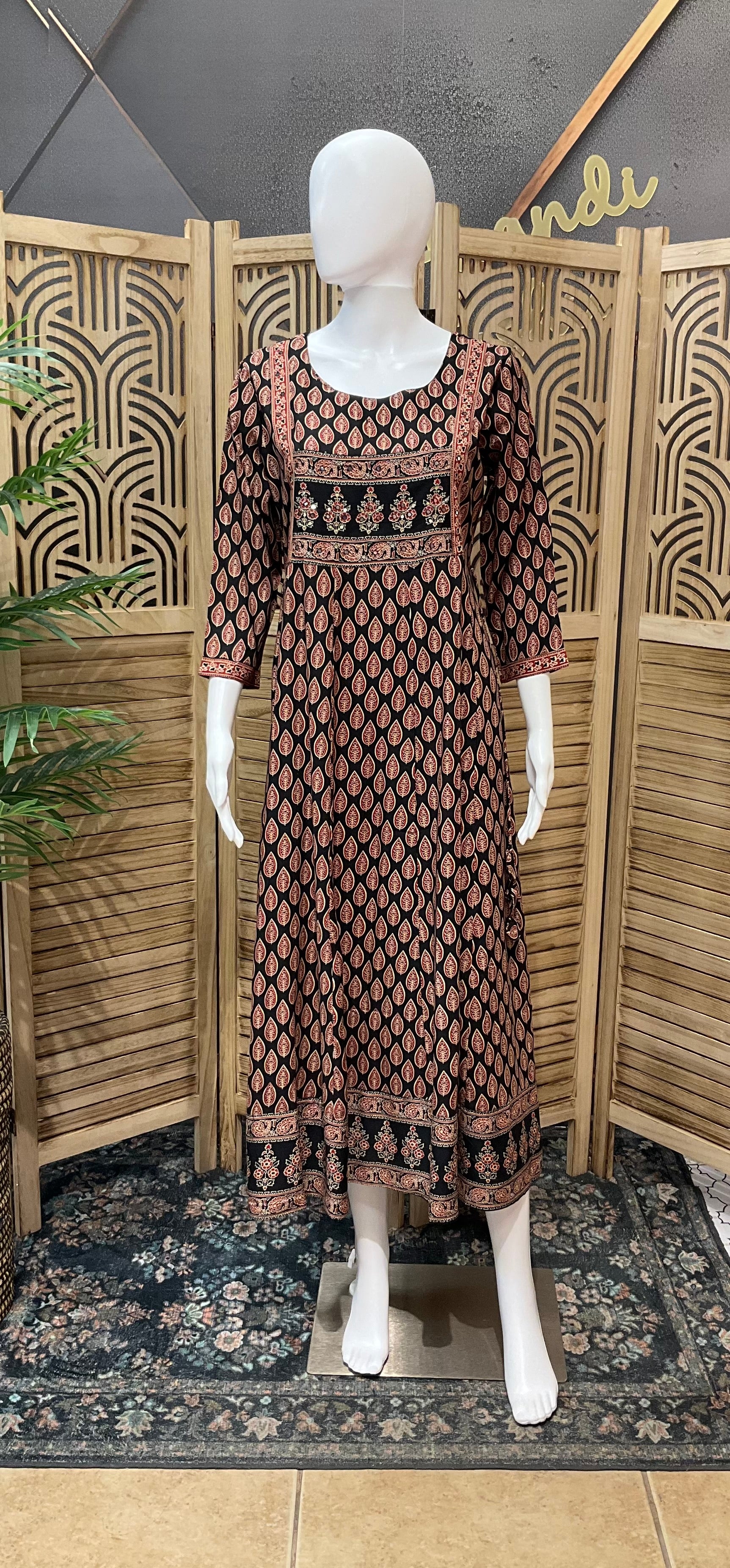 Pure Cotton - Black long kurti