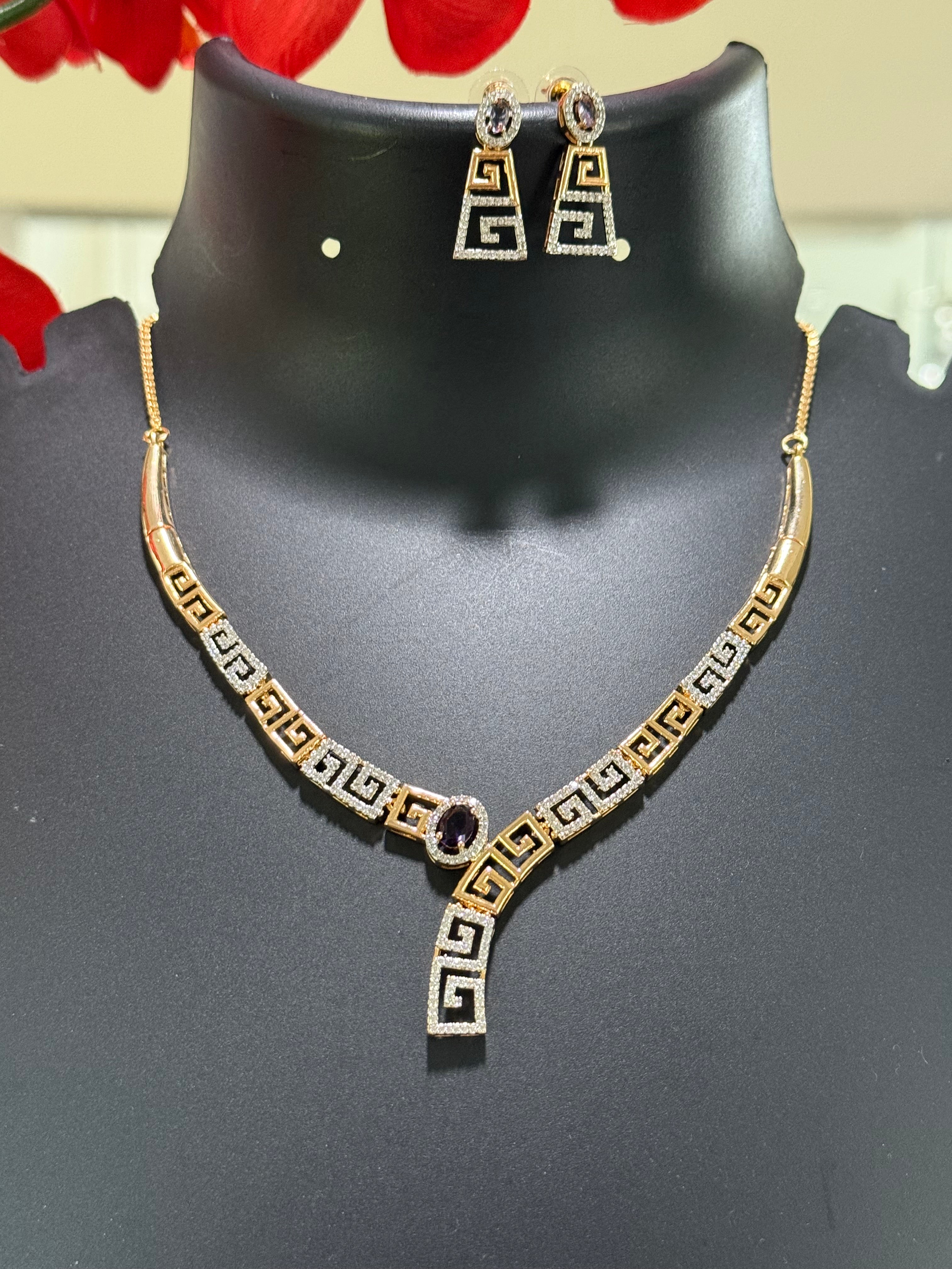 Rose Gold Necklace Set - Jewelry - Necklace Set - Anandi Fashions