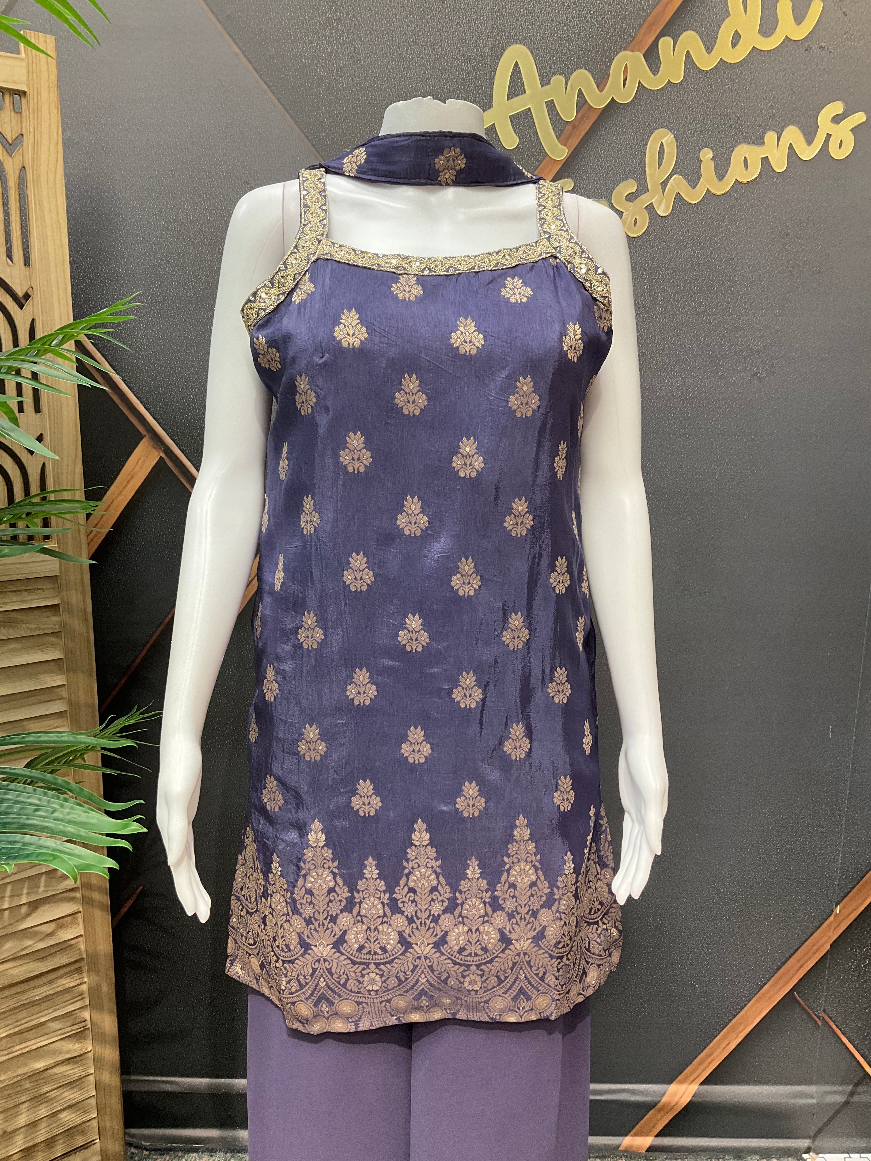 Dark Lavender- Sharara set