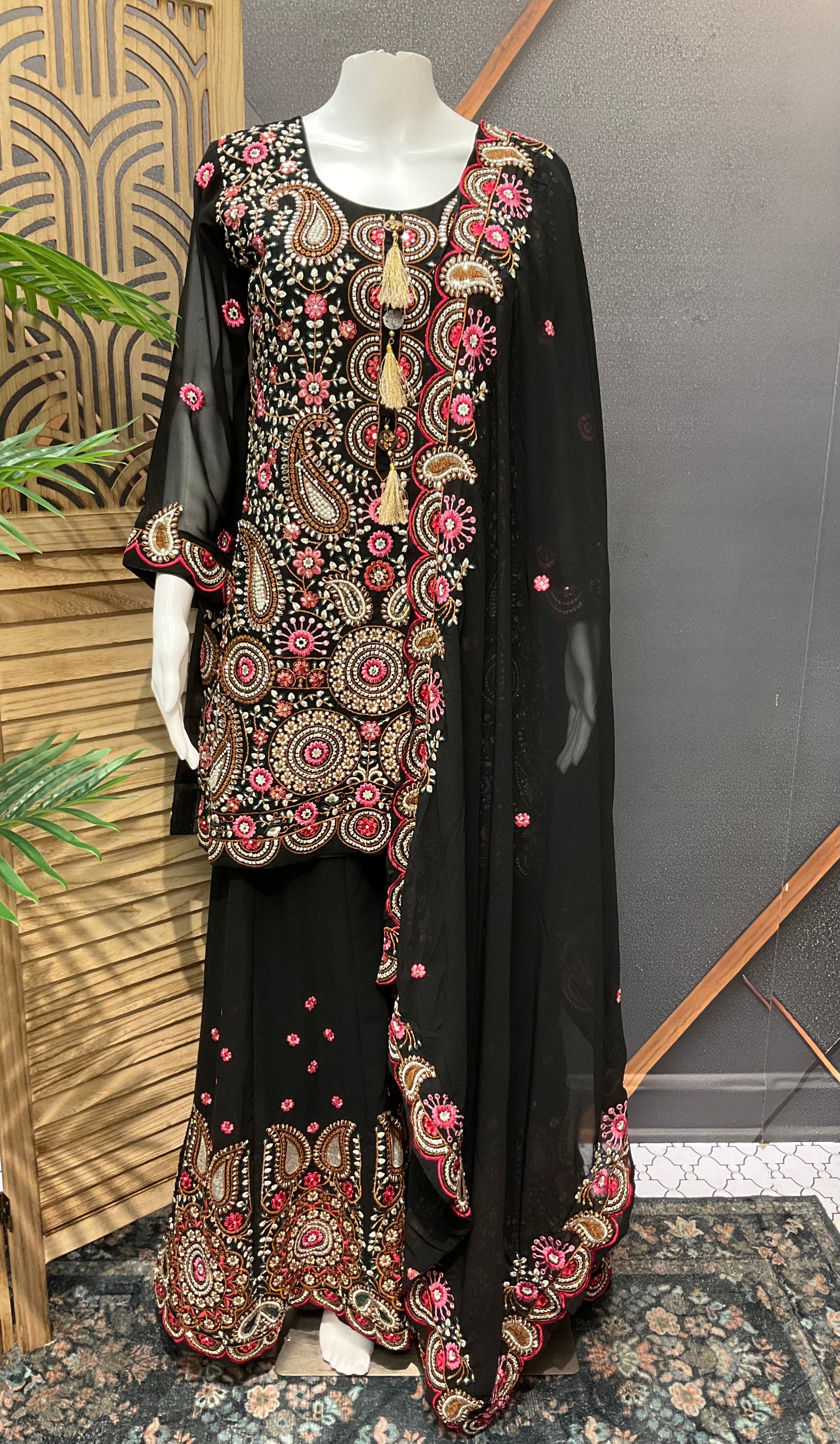 Designer-Georgette Palazzo sets with Heavy Work