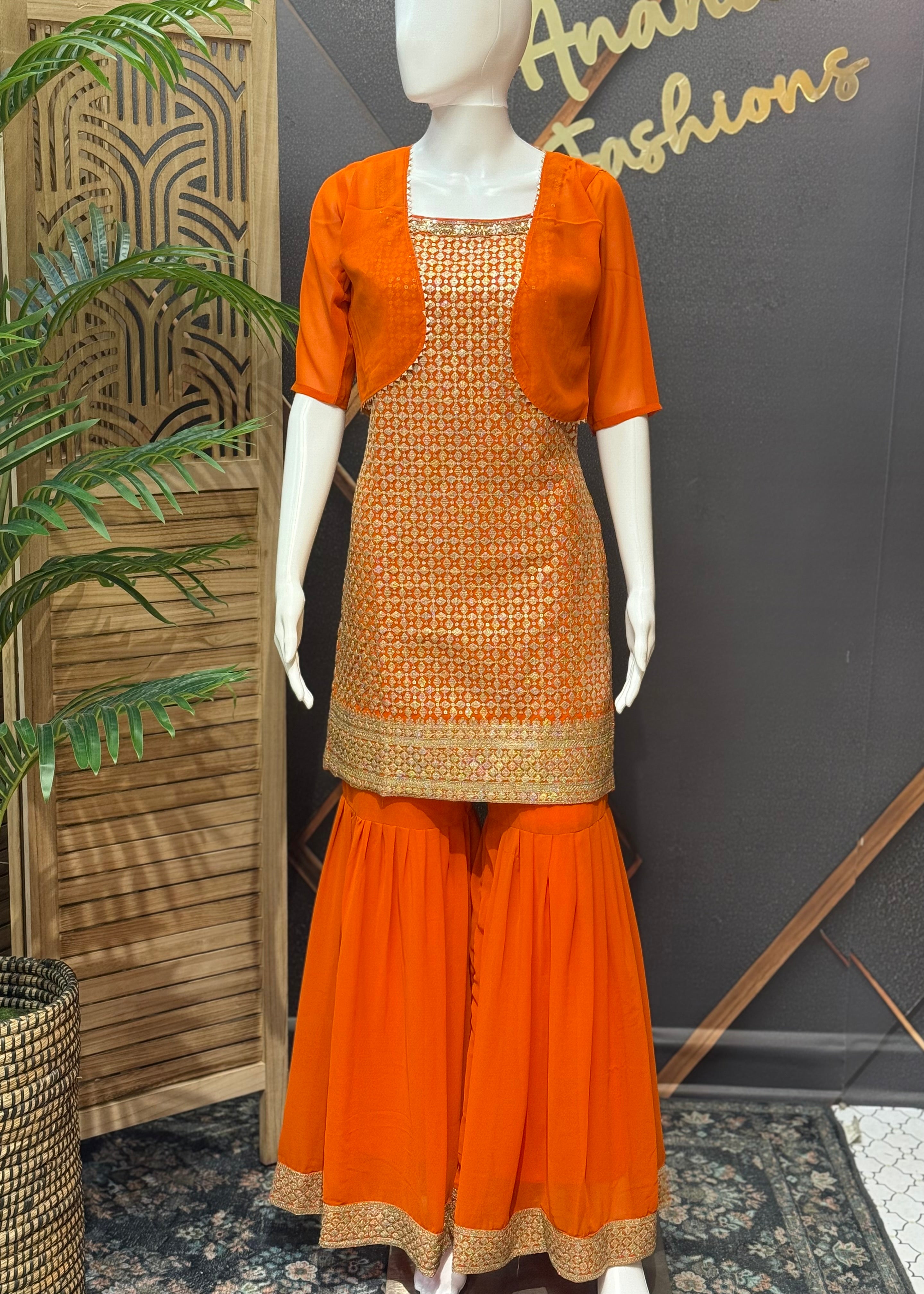 Teenage Girls - Orange Sharara set