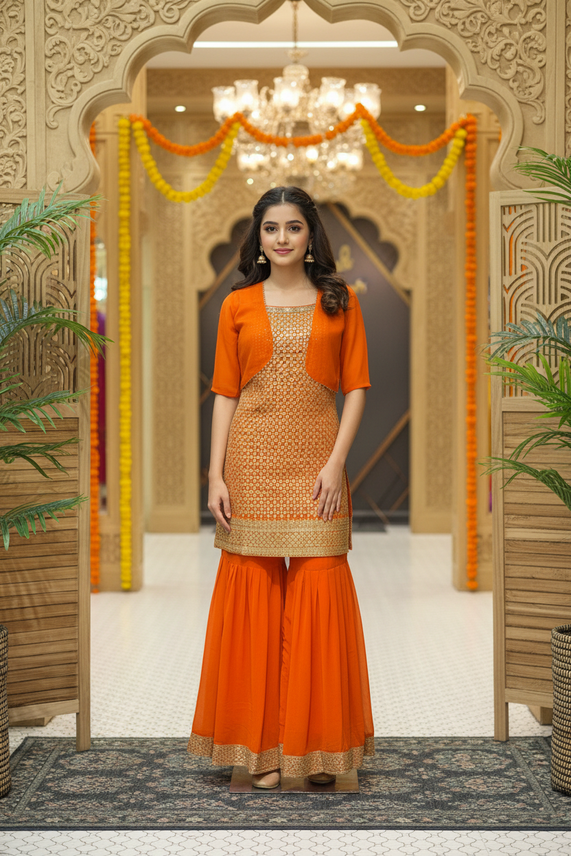 Teenage Girls - Orange Sharara set