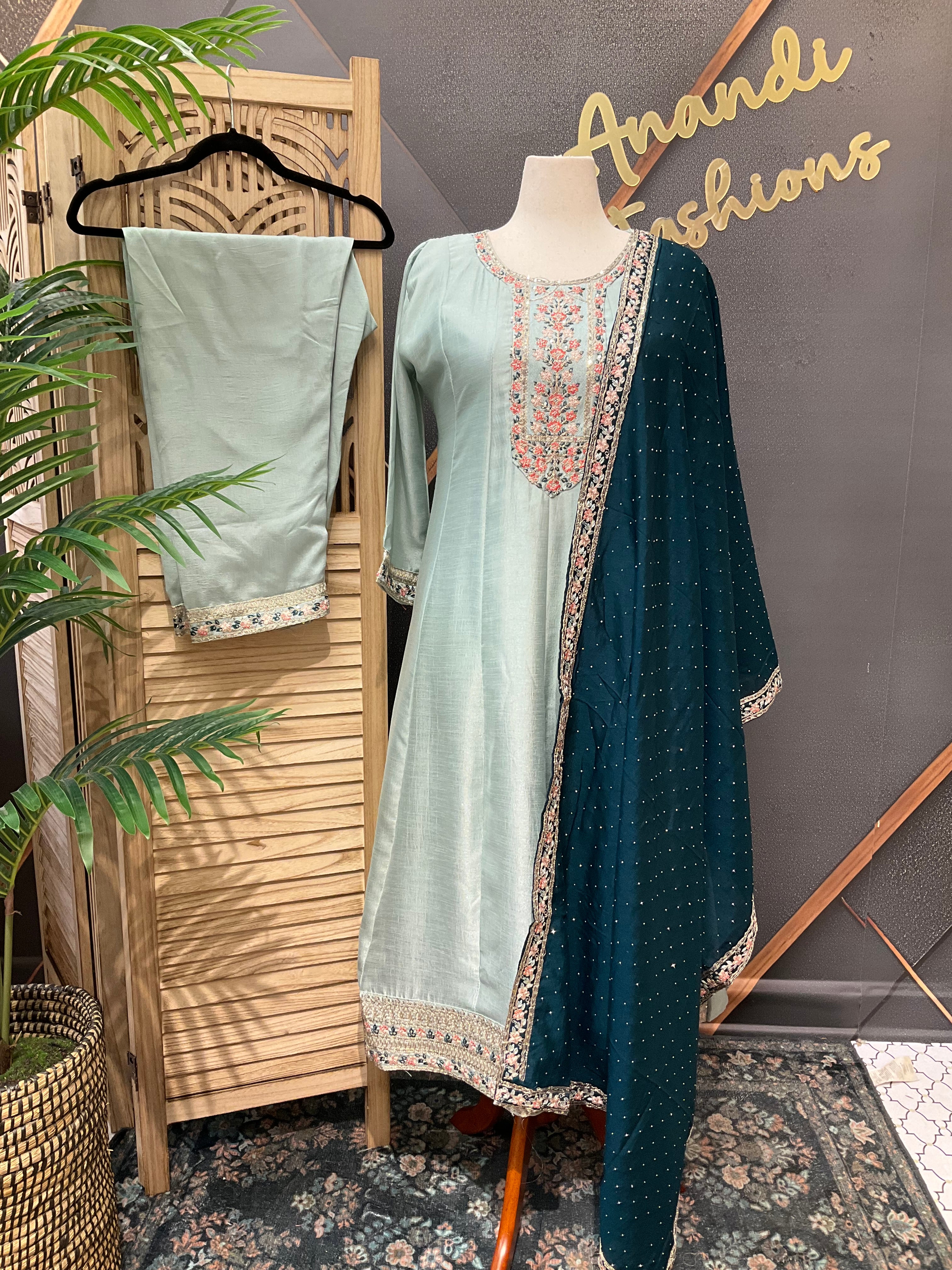 Plus Size Pastel Colors Anarkali Kurti sets