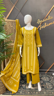 Mustard Yellow Pure Soft Cotton Kurti set