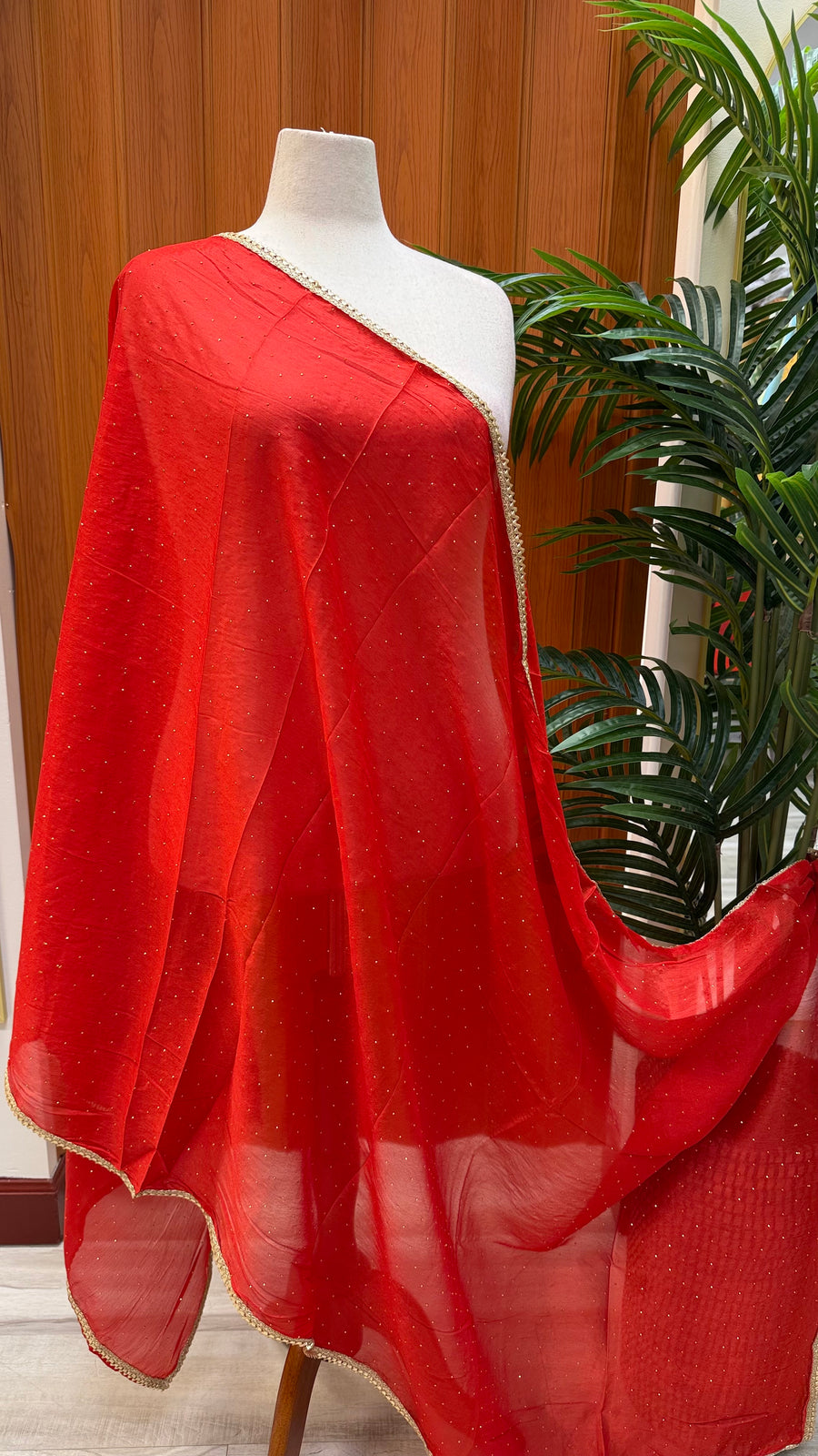 Satin Silk Dupattas with Gold Border