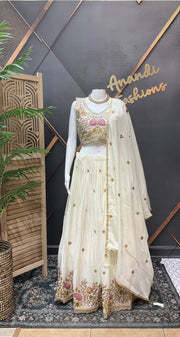 Half white Party Wear lehanga set