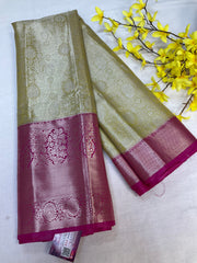 Green Semi Silk Tissue Kanjeevaram Saree