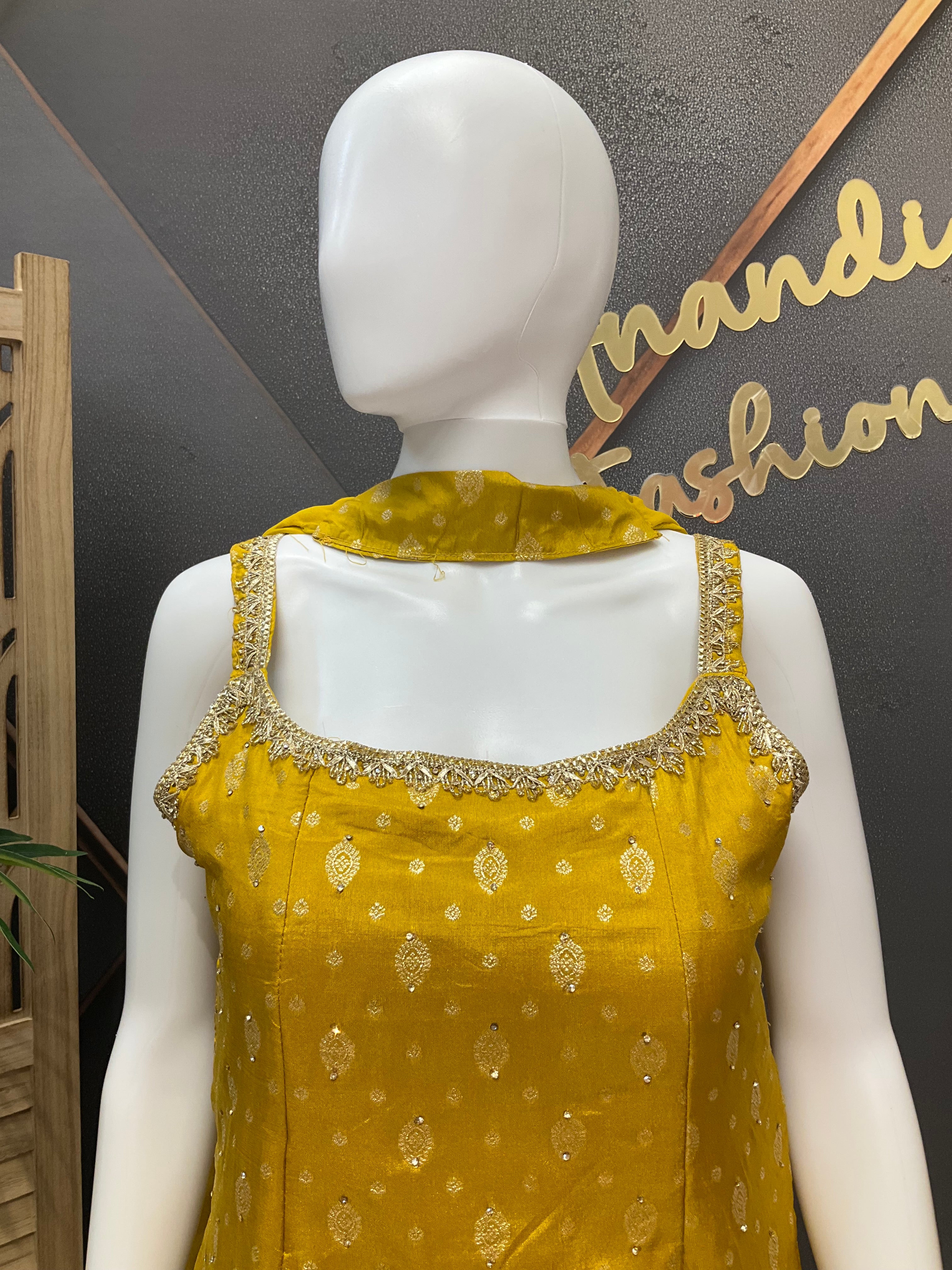 Yellow - Party Wear Palazzo Sets