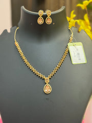Micro Gold Polish - CZ Necklace set with Honey Color