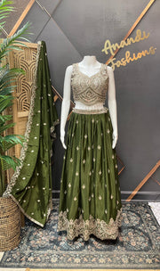 Green Party Wear Lehenga set