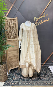 Beige Anarkali Kurti set