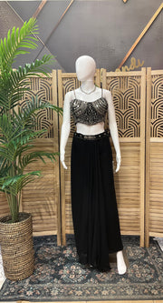 Black ready to wear saree