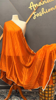 Satin Silk Dupattas with Silver Border