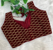 Maroon Velvet Blouse