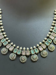 German Silver Pastel Color Necklace set