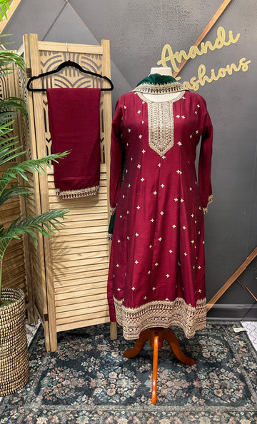 Plus Size Anarkali Kurti Set Size 46 - Party Wear