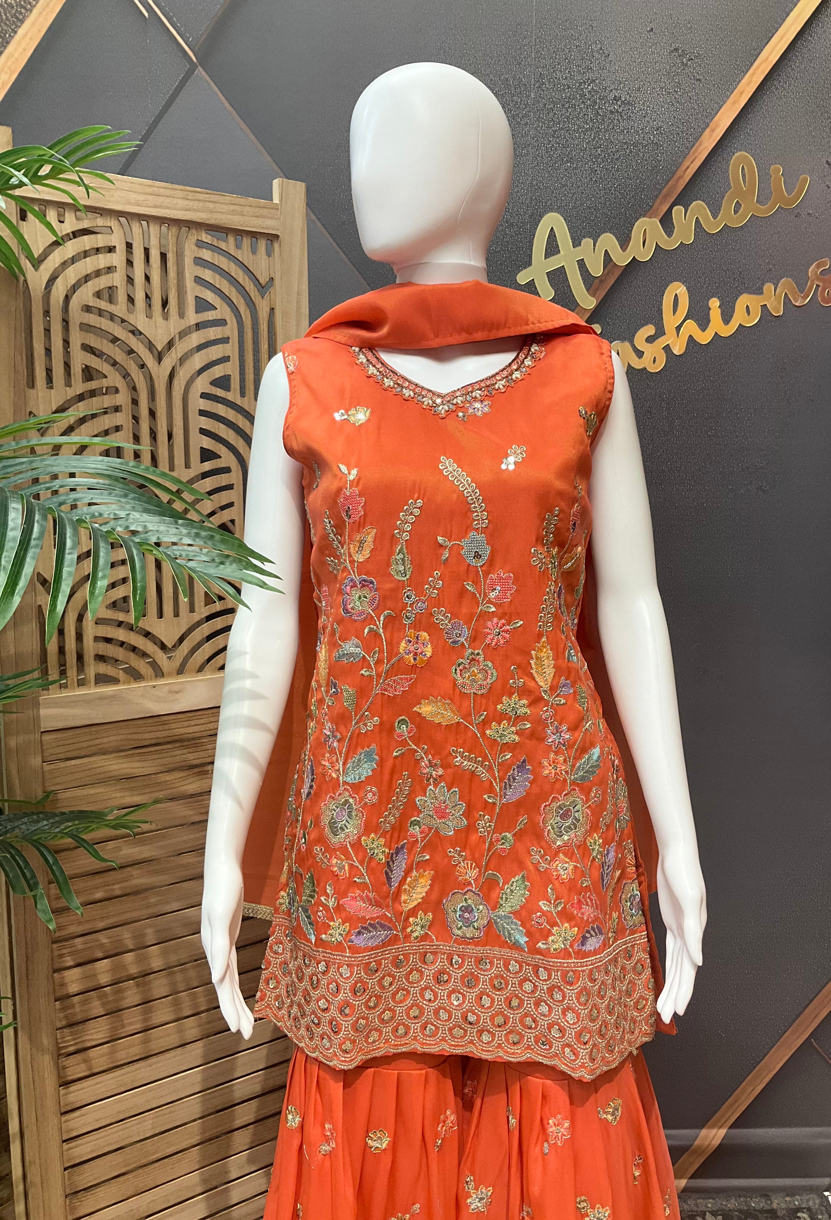 Teenage Girls Orange Sharara set