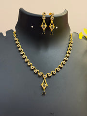 CZ Necklace set with Black Stones