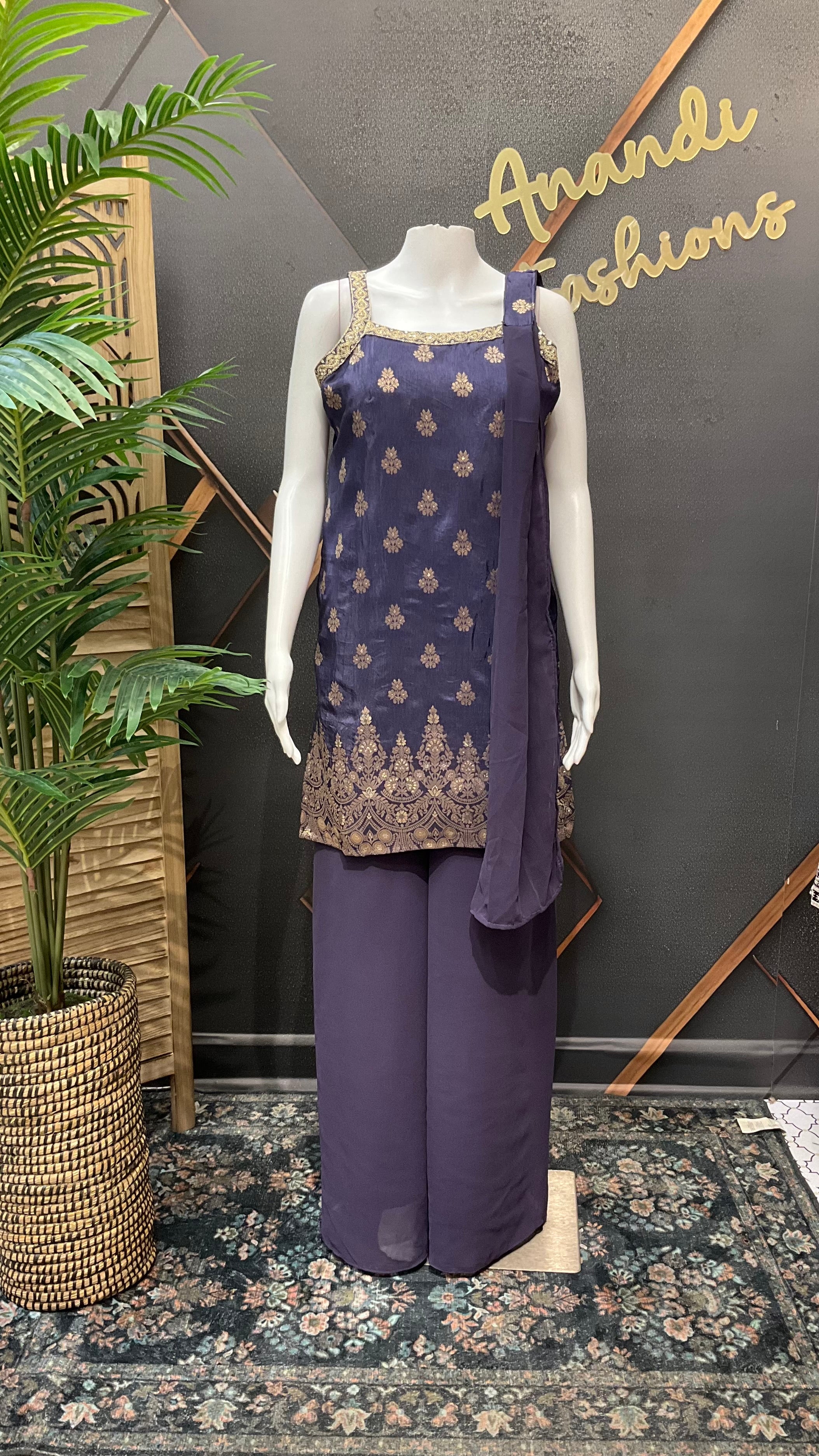 Dark Lavender- Sharara set