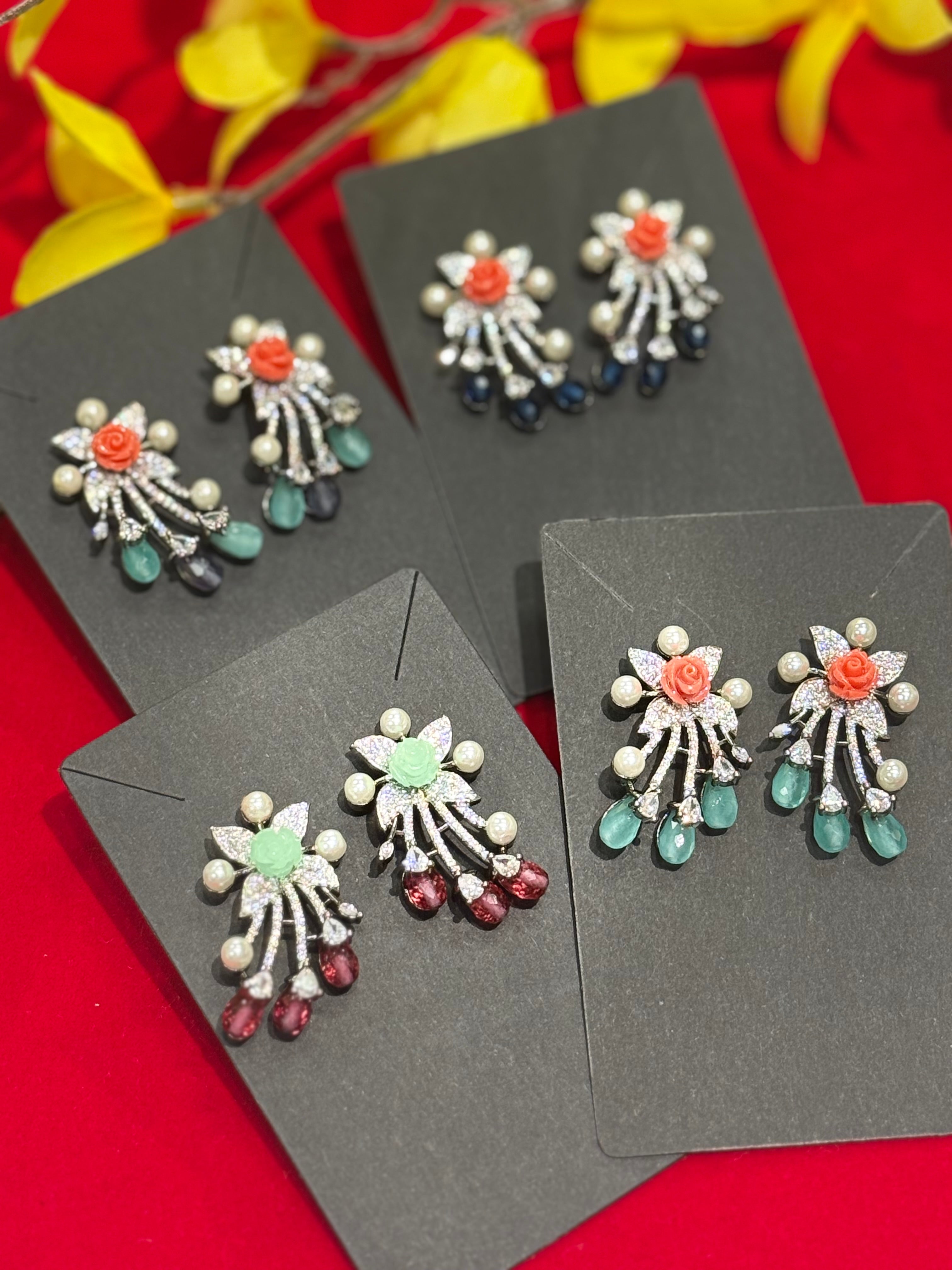 CZ Fancy Earrings-Party Wear Earrings