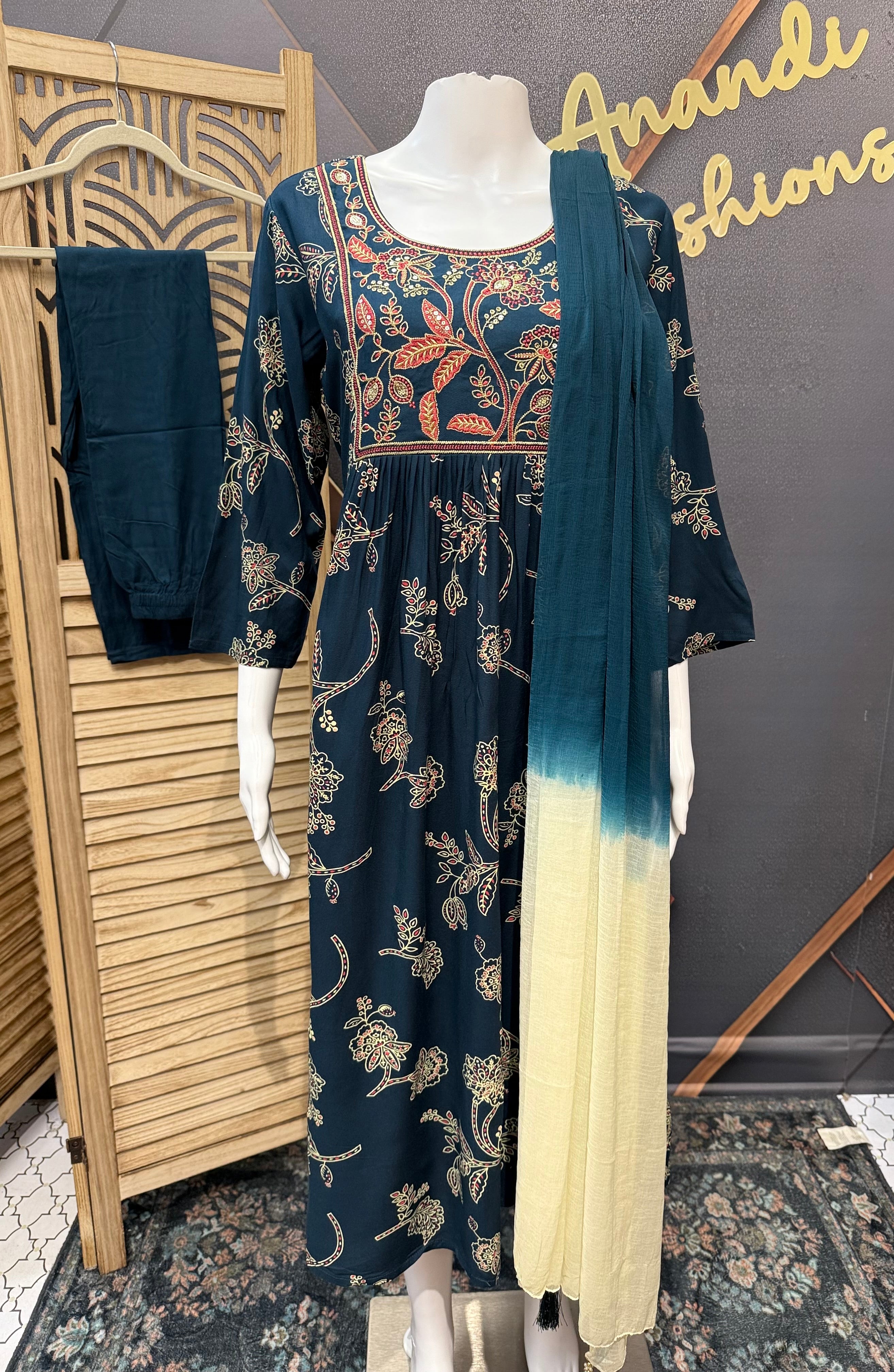 Peacock Blue- Kurti set