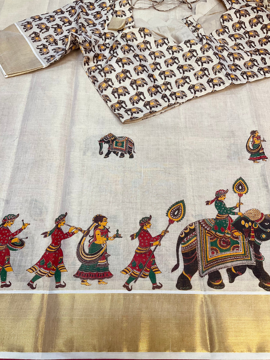 Kerala Set Mundu saree with blouse
