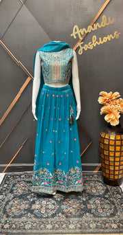Blue Teenage Girls Lehenga set