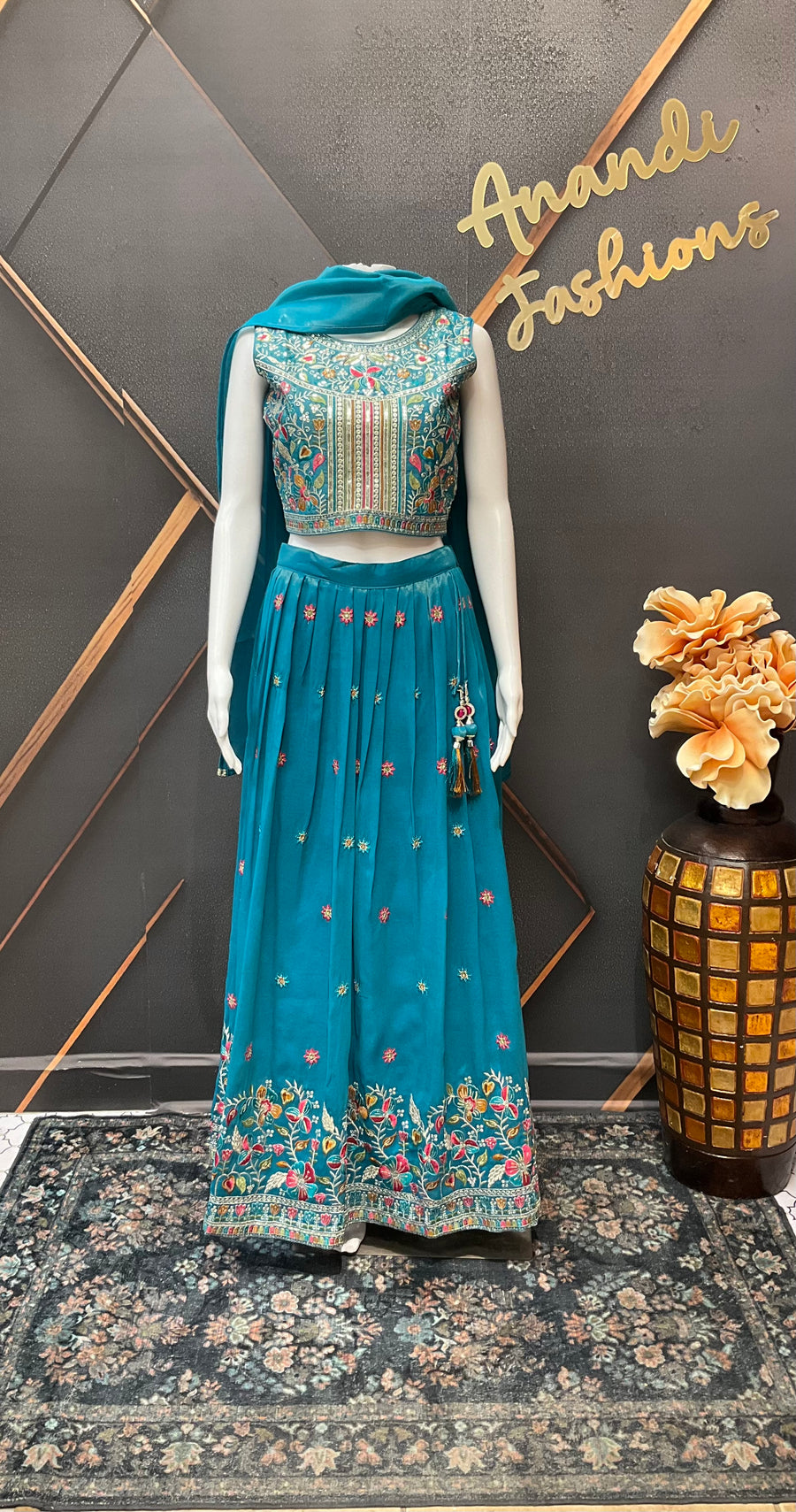 Blue Teenage Girls Lehenga set