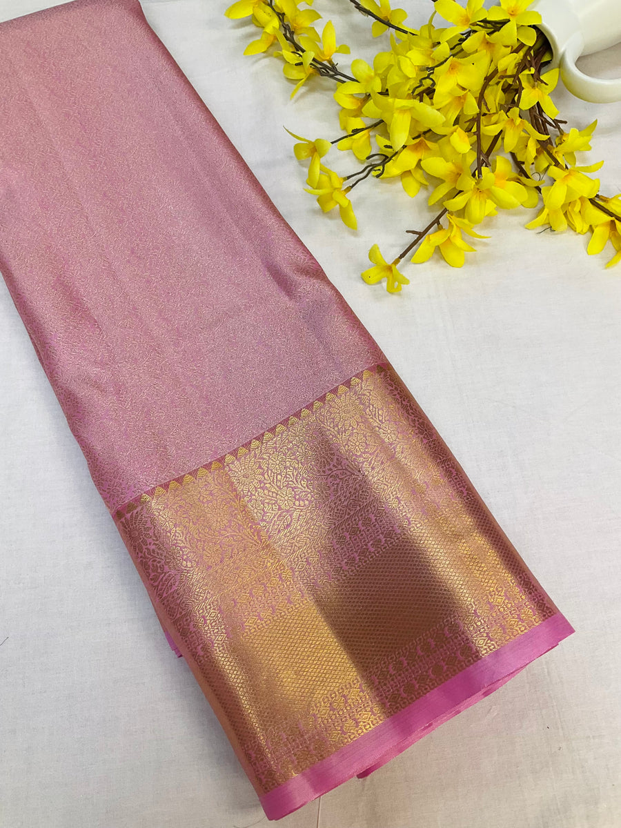 Baby Pink Semi Silk Kanjeevaram Saree