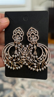 Rose Gold Party Wear Big Size Earrings - Jewelry - Earrings - Anandi Fashions