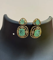 Victorian Necklace set with Mint Green