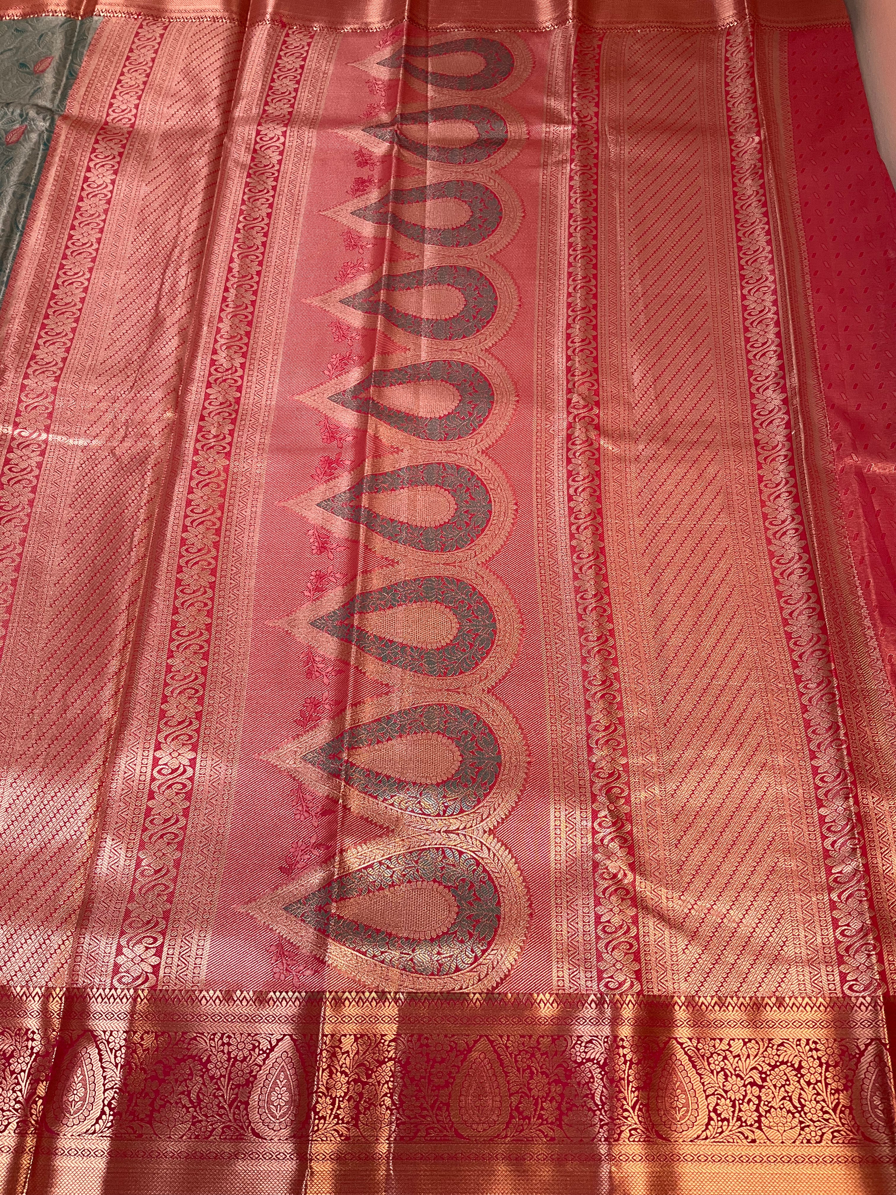 Semi Silk Kanjeevaram - allover Design Blue Saree