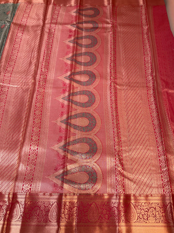 Semi Silk Kanjeevaram - allover Design Blue Saree