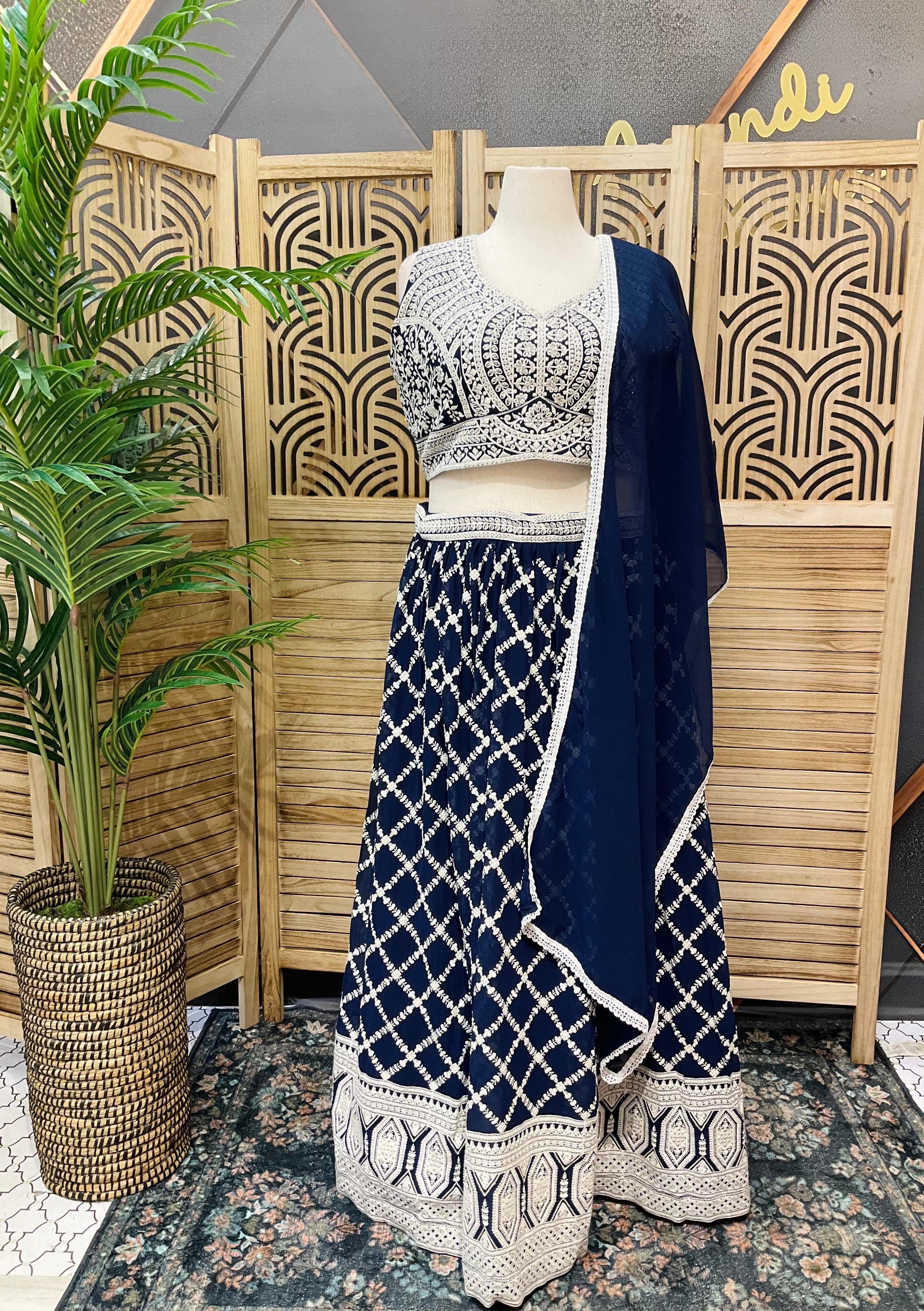 Plus Size Georgette Lehenga Set - Heavy Work Party Wear