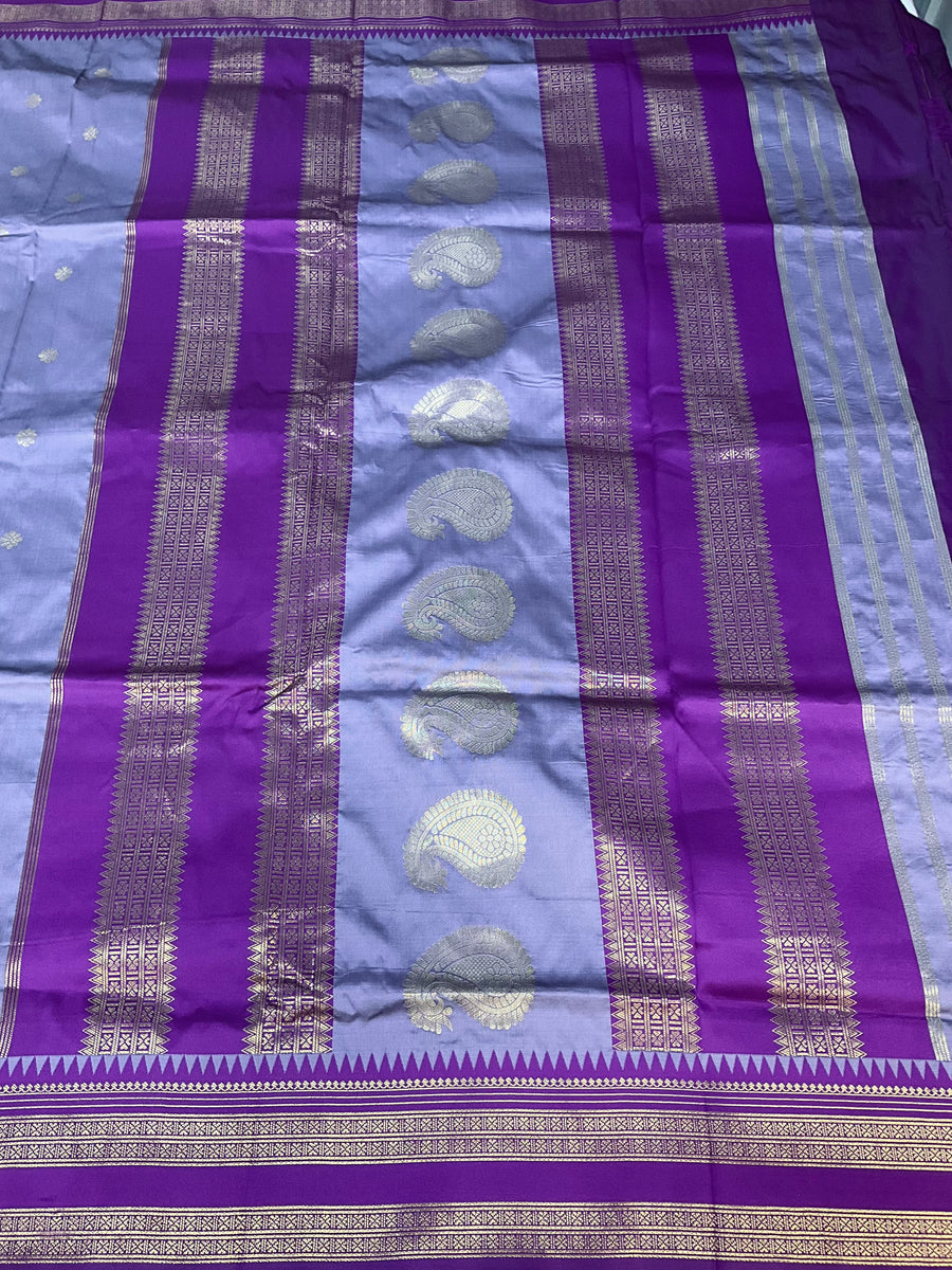 Semi Silk Lavender Color Saree