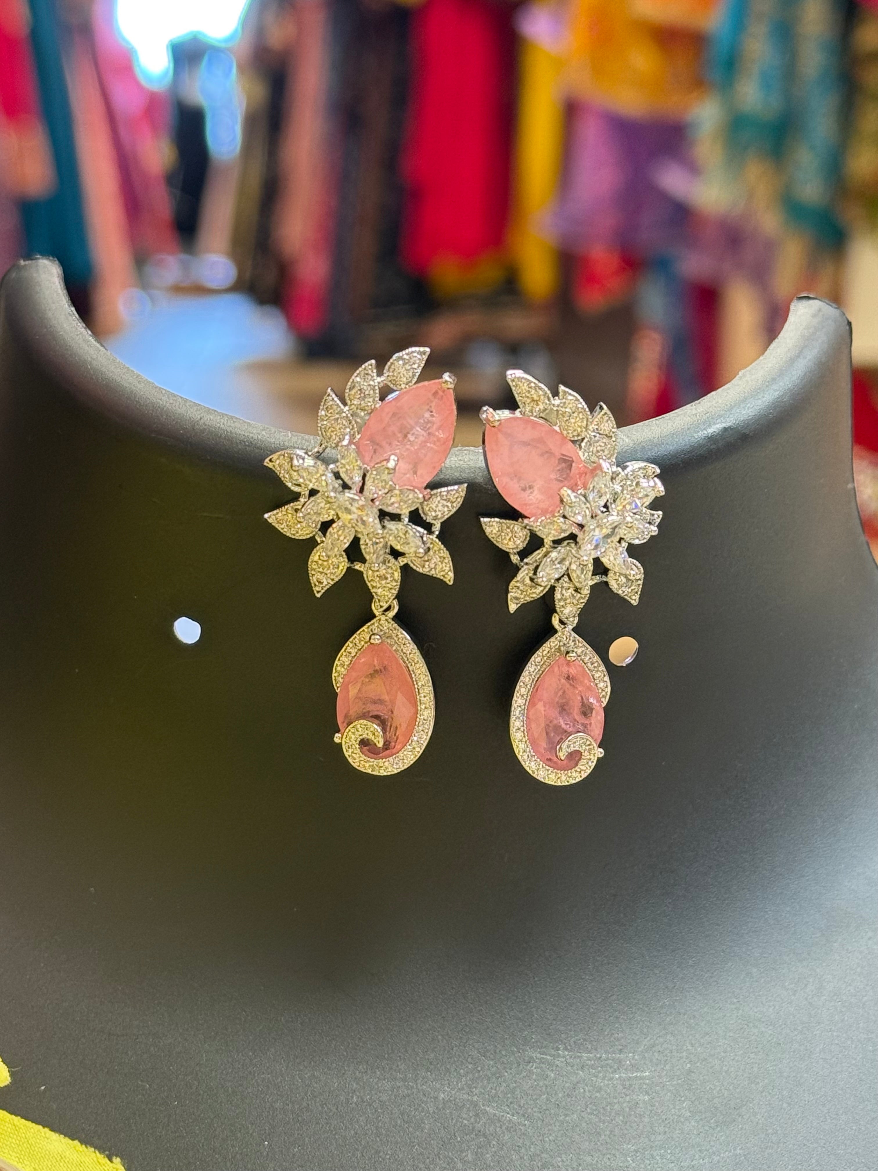 Silver Finish Party Wear Earrings