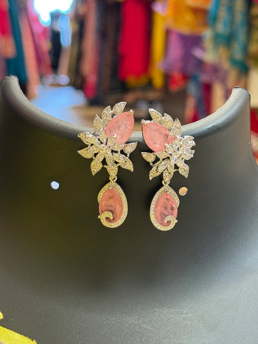 Silver Finish Party Wear Earrings