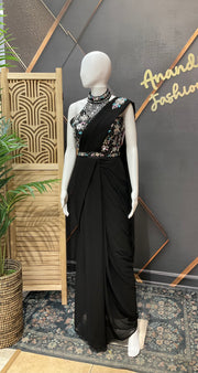 Black Ready to Wear saree