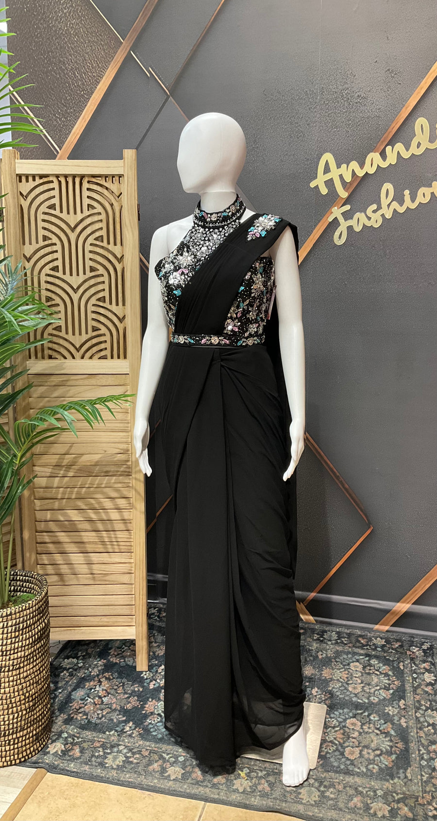 Black Ready to Wear saree