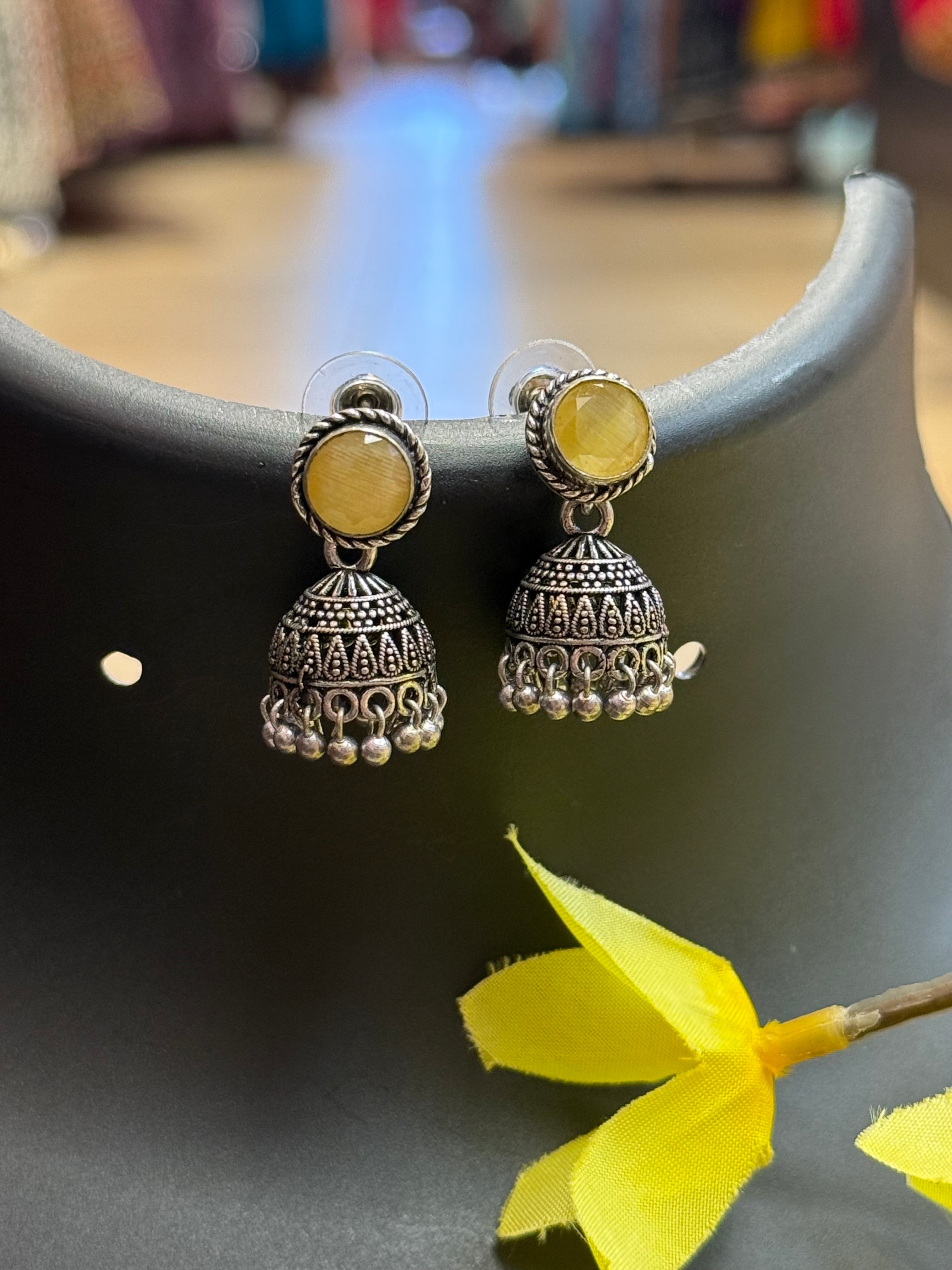 Cute small German silver Jhumkas/Earrings