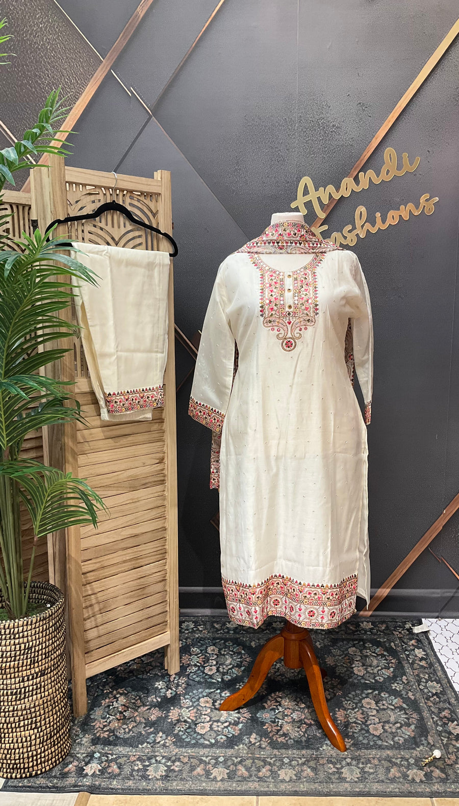 Plus Size Half White Party Wear Kurti set