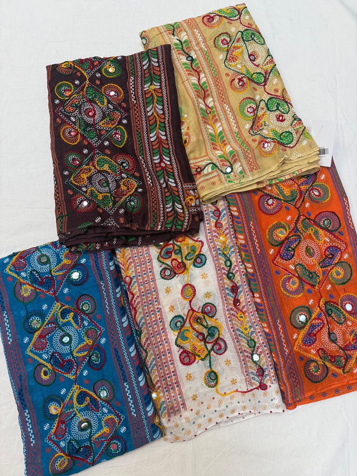 Garba Special- Navratri Pure Cotton Dupattas with thread Work.